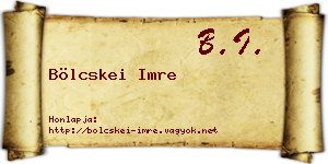 Bölcskei Imre névjegykártya